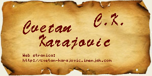 Cvetan Karajović vizit kartica